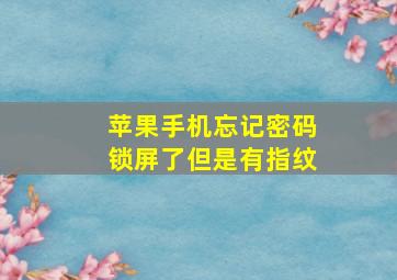 苹果手机忘记密码锁屏了但是有指纹