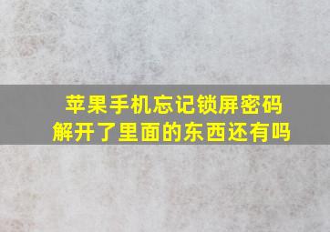 苹果手机忘记锁屏密码解开了里面的东西还有吗