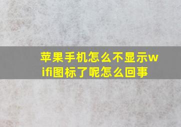 苹果手机怎么不显示wifi图标了呢怎么回事