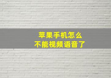 苹果手机怎么不能视频语音了