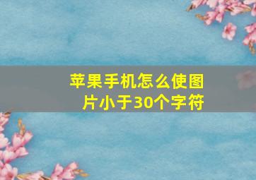 苹果手机怎么使图片小于30个字符