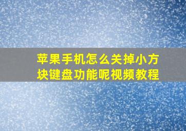 苹果手机怎么关掉小方块键盘功能呢视频教程