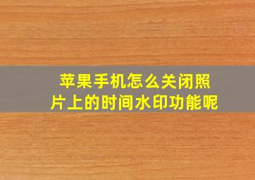 苹果手机怎么关闭照片上的时间水印功能呢