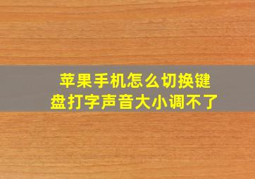 苹果手机怎么切换键盘打字声音大小调不了