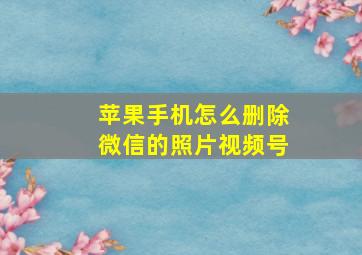 苹果手机怎么删除微信的照片视频号