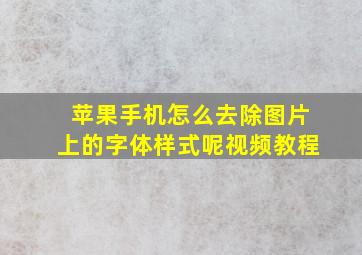 苹果手机怎么去除图片上的字体样式呢视频教程