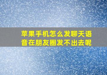 苹果手机怎么发聊天语音在朋友圈发不出去呢