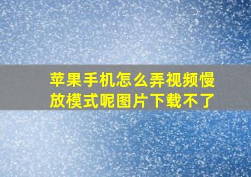 苹果手机怎么弄视频慢放模式呢图片下载不了