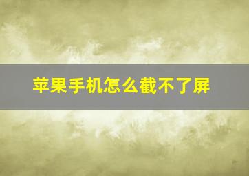 苹果手机怎么截不了屏