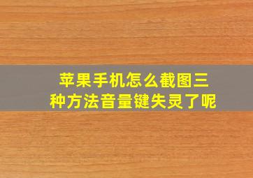 苹果手机怎么截图三种方法音量键失灵了呢