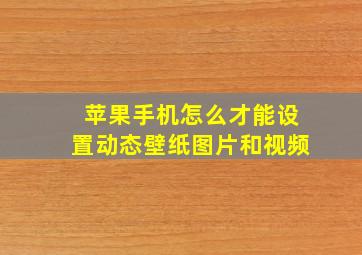 苹果手机怎么才能设置动态壁纸图片和视频