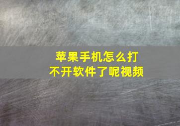 苹果手机怎么打不开软件了呢视频