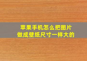 苹果手机怎么把图片做成壁纸尺寸一样大的