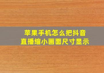 苹果手机怎么把抖音直播缩小画面尺寸显示