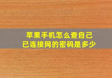 苹果手机怎么查自己已连接网的密码是多少