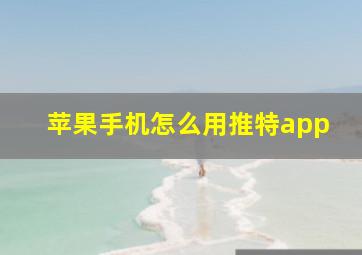 苹果手机怎么用推特app