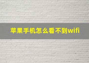 苹果手机怎么看不到wifi