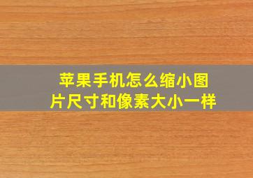 苹果手机怎么缩小图片尺寸和像素大小一样