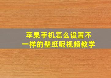 苹果手机怎么设置不一样的壁纸呢视频教学