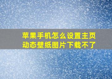 苹果手机怎么设置主页动态壁纸图片下载不了