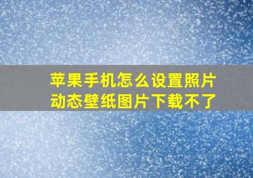 苹果手机怎么设置照片动态壁纸图片下载不了