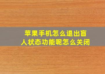 苹果手机怎么退出盲人状态功能呢怎么关闭