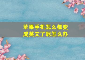 苹果手机怎么都变成英文了呢怎么办