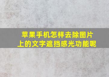 苹果手机怎样去除图片上的文字遮挡感光功能呢