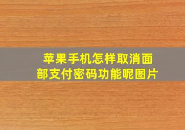 苹果手机怎样取消面部支付密码功能呢图片