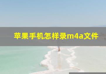 苹果手机怎样录m4a文件