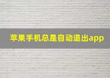 苹果手机总是自动退出app