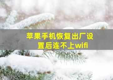 苹果手机恢复出厂设置后连不上wifi