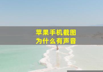 苹果手机截图为什么有声音