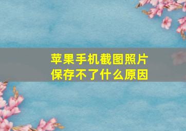 苹果手机截图照片保存不了什么原因