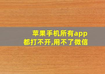 苹果手机所有app都打不开,用不了微信