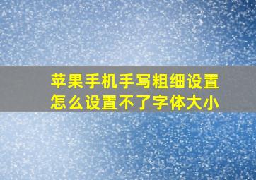 苹果手机手写粗细设置怎么设置不了字体大小