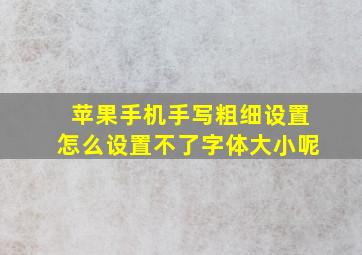 苹果手机手写粗细设置怎么设置不了字体大小呢