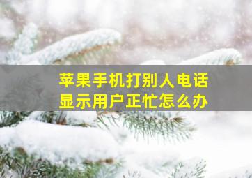 苹果手机打别人电话显示用户正忙怎么办