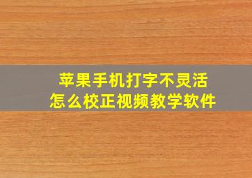 苹果手机打字不灵活怎么校正视频教学软件