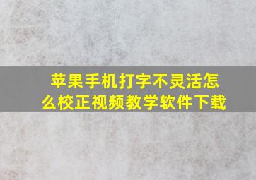 苹果手机打字不灵活怎么校正视频教学软件下载