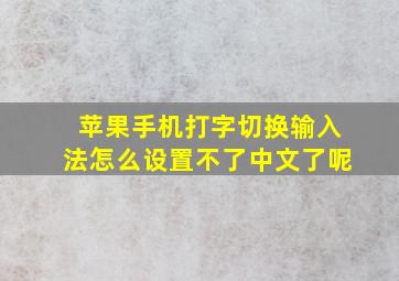 苹果手机打字切换输入法怎么设置不了中文了呢