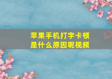 苹果手机打字卡顿是什么原因呢视频