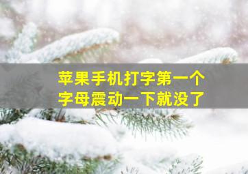 苹果手机打字第一个字母震动一下就没了