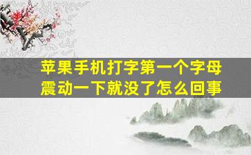 苹果手机打字第一个字母震动一下就没了怎么回事