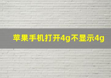 苹果手机打开4g不显示4g