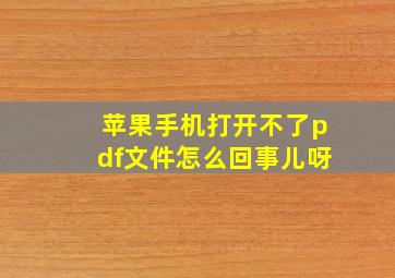 苹果手机打开不了pdf文件怎么回事儿呀