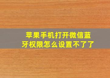 苹果手机打开微信蓝牙权限怎么设置不了了