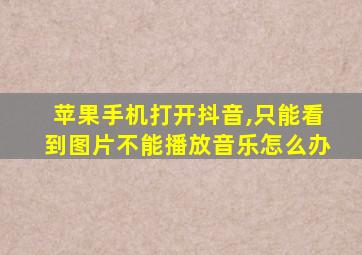 苹果手机打开抖音,只能看到图片不能播放音乐怎么办