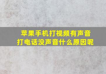 苹果手机打视频有声音打电话没声音什么原因呢