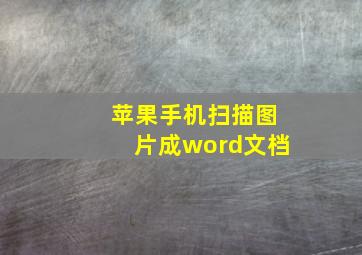 苹果手机扫描图片成word文档